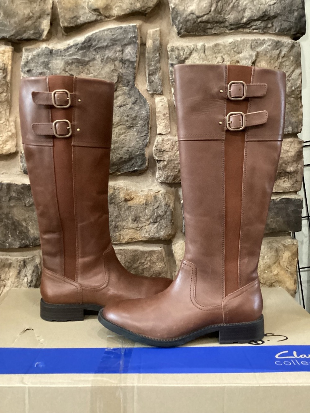 Clarks Collection Adalynn Hope Womens 7.5 Boots British Tan Leather New